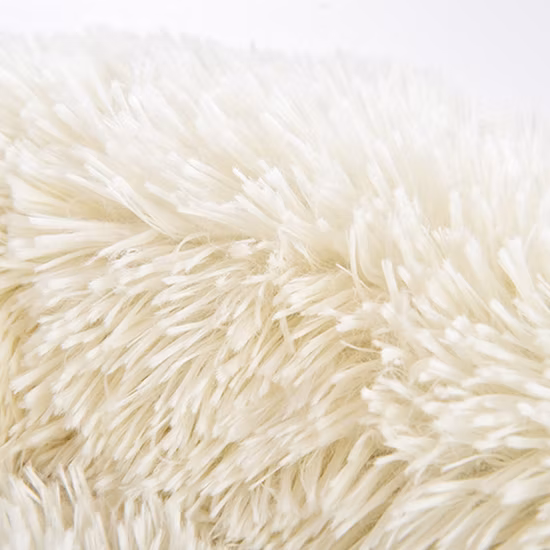 Cama larga para perro de tela de piel sintética, cómoda cama redonda para perro con forma de donut, cama lavable súper suave con cojín para mascotas